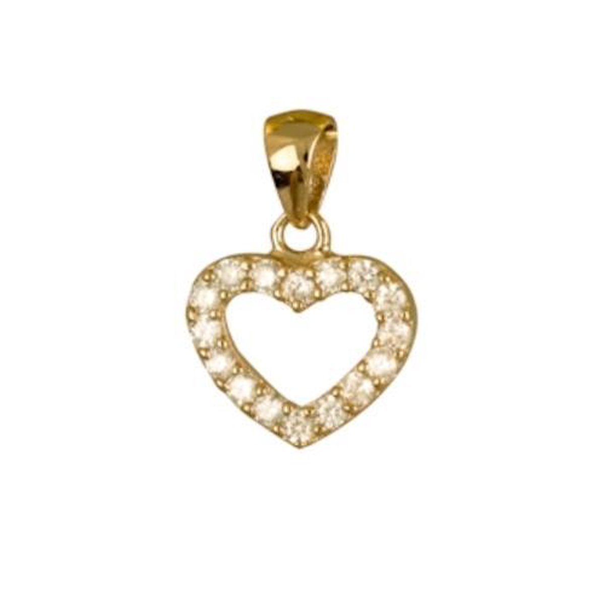 Blinx Jewels Vergulden Hanger Hartje Steentjes Zirkonia