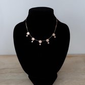 Yoonz - ketting - around the stars - rosé kleurig - stainless steel - 31 cm + 7 cm verlengstuk