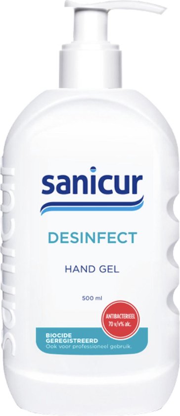 frequentie samenwerken Accor Desinfecterende Handgel - 1x 500ML SANICUR - Handen wassen zonder zeep! 70%  Alcohol... | bol.com