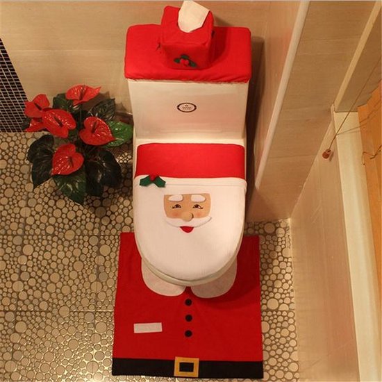 Kerstman toilet set |Wc bril hoes Kerstman | Kerstmis toilet set | bol.com