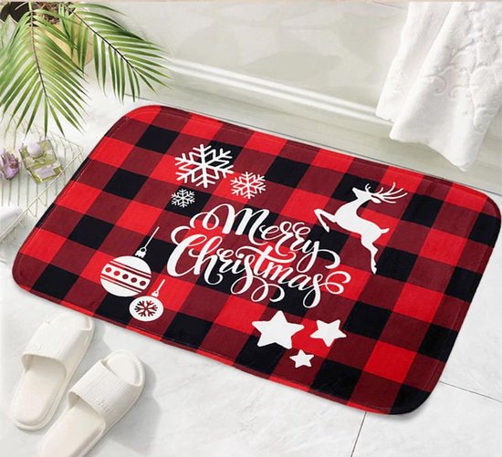 Kerst mat - Kerst vloerkleed tapijt - Christmas vloerkleed - 60 x 40 CM -  Merry... | bol.com