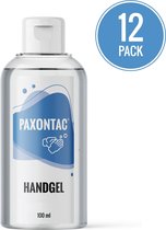 Paxontac Handgel 100 ml 12x - Droogt snel en plakt niet - Hygiënische Alcohol gel - Handige meeneemverpakking