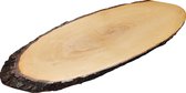 Luxe de service à disque de luxe grand tronc d'arbre 20 x 50-59 cm ovale - Etagère à disque ovale - Ustensiles de cuisine - Plateaux de service en bois - Planches de service / plateau de service