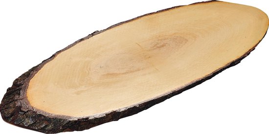Luxe grote serveerplank 20 x 50-59 cm - Ovale boomschijf plank -... |