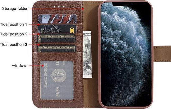 Bestcases Etui Portefeuille En Cuir Véritable Etui Pour Téléphone iPhone Xs Max - Marron