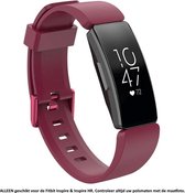 Rood / Paars / Wijnkleurig Siliconen Bandje geschikt voor Fitbit Inspire / Inspire 2 / Inspire HR – Maat: zie maatfoto – blue red / blue / wine colored smartwatch strap - Polsbandje