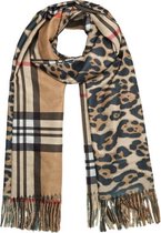 Extra zachte sjaal Pretty lange shawl luipaardprint geruit