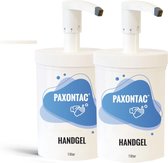 Paxontac Handgel 1 liter 2x met pomp - Hervulbare verpakking 1000 ml - Beste pompsysteem op de markt - Droogt snel en plakt niet - Hygiënische Alcohol gel