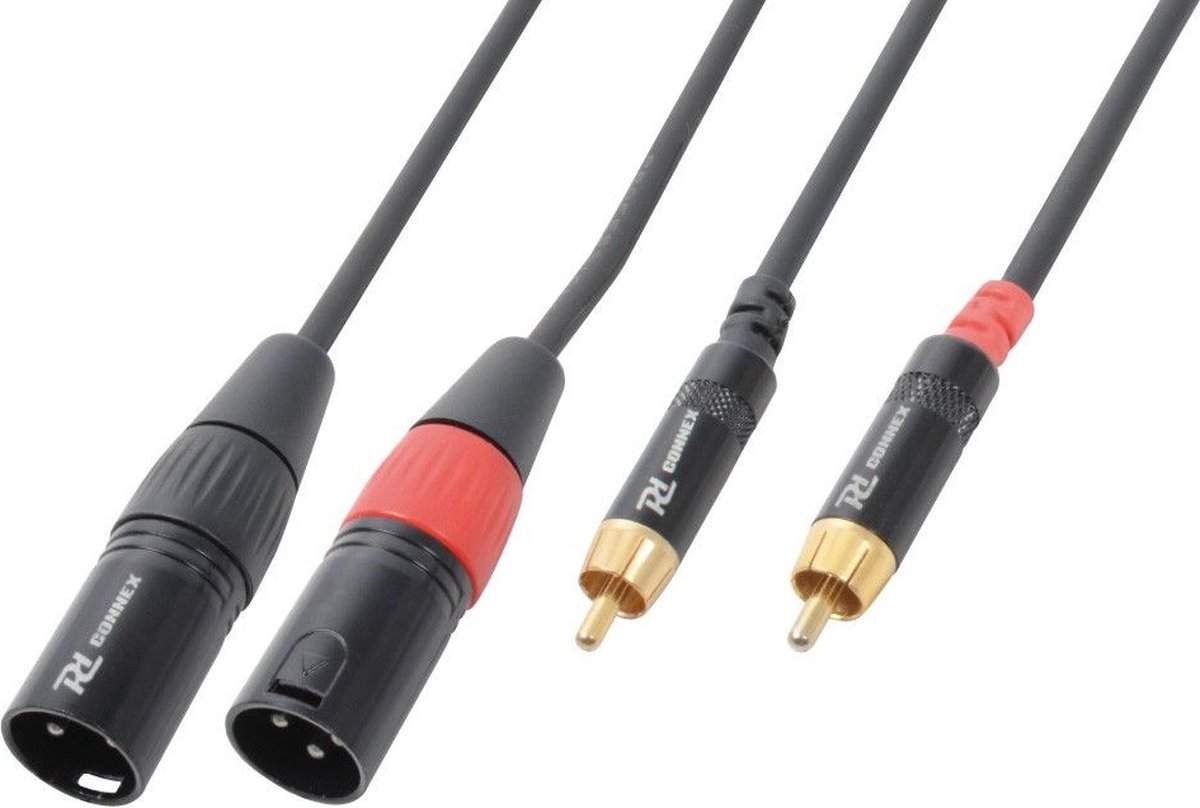 PD Connex Kabel 2x XLR Male - 2x RCA 6m Black