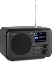 Draagbare DAB radio met Bluetooth - Audizio Milan retro radio met sleeptimer, ingebouwde accu en FM radio - Zwart (hout)