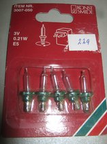 5 stuks Reservelampjes Kerstverlichting E5 3V 0.21W clear/helder 229