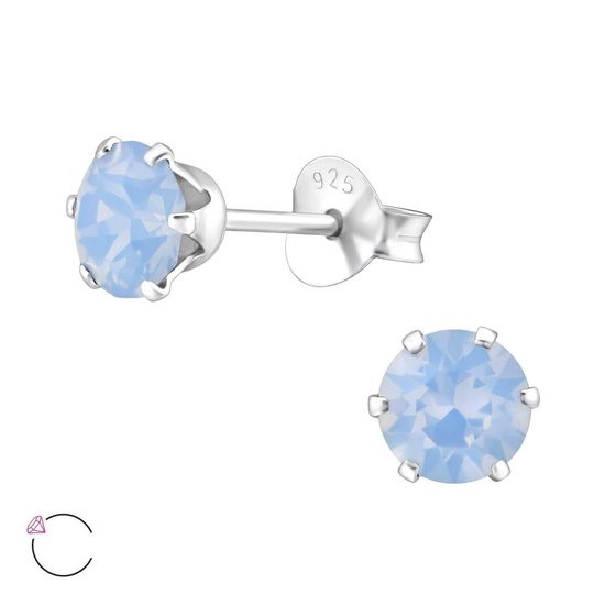 Oorbellen | Oorstekers | Zilveren oorstekers, kleurloze Swarovski kristal