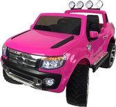 Ford Ranger 12V - Elektrische Kinderauto 2 persoons met leder zitje - Accu auto (Roze)