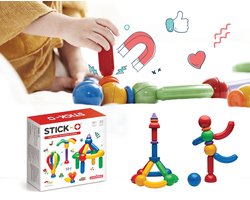 Stick-O Basic Set - Magnetisch Bouwspeelgoed - 30-delig - Montessori Speelgoed - vanaf 18 maanden
