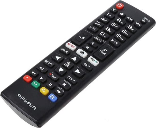 MaxVision's (Universele) afstandsbediening geschikt voor alle LG Tv's (met Netflix knop!) - Zwart - Merkloos