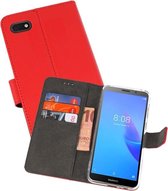 Booktype Telefoonhoesjes - Bookcase Hoesje - Wallet Case -  Geschikt voor Huawei Y5 Lite 2018 - Rood