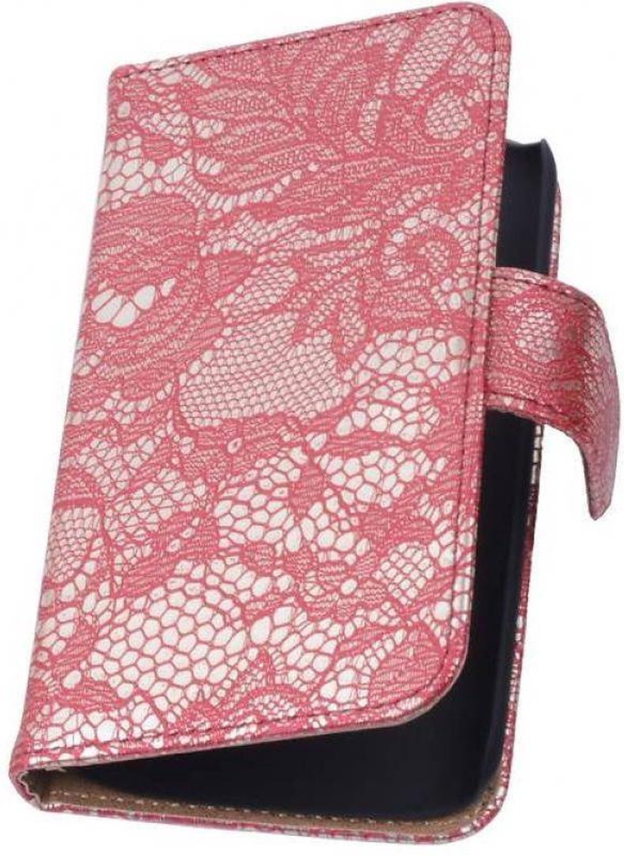 Lace Bookstyle Wallet Case Hoesjes Geschikt voor Nokia Lumia 530 Rood