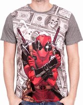 Deadpool - Dollars Full Printed Mannen T-Shirt - Zwart - XXL