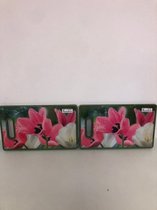 Groene snijplank met bloemen - set van 2 stuks