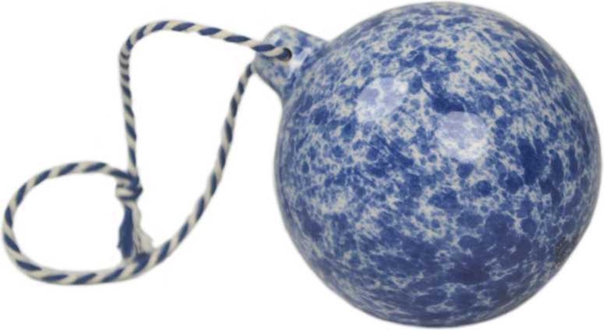 Royal Goedewaagen - Handgemaakte Kerstbal - Keramiek - Freckles Blauw - 7 cm