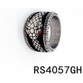 Twice As Nice Ring in edelstaal, slang, zwart  64