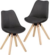 Pippa Design set van 2 eetkamerstoelen - antraciet grijs