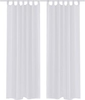 Gordijnen wit 140 x 175 (Incl LW anti kras vilt) - gordijn raambekleding - gordijnen kant en klaar met haakjes ringen - gordijnen met ringen