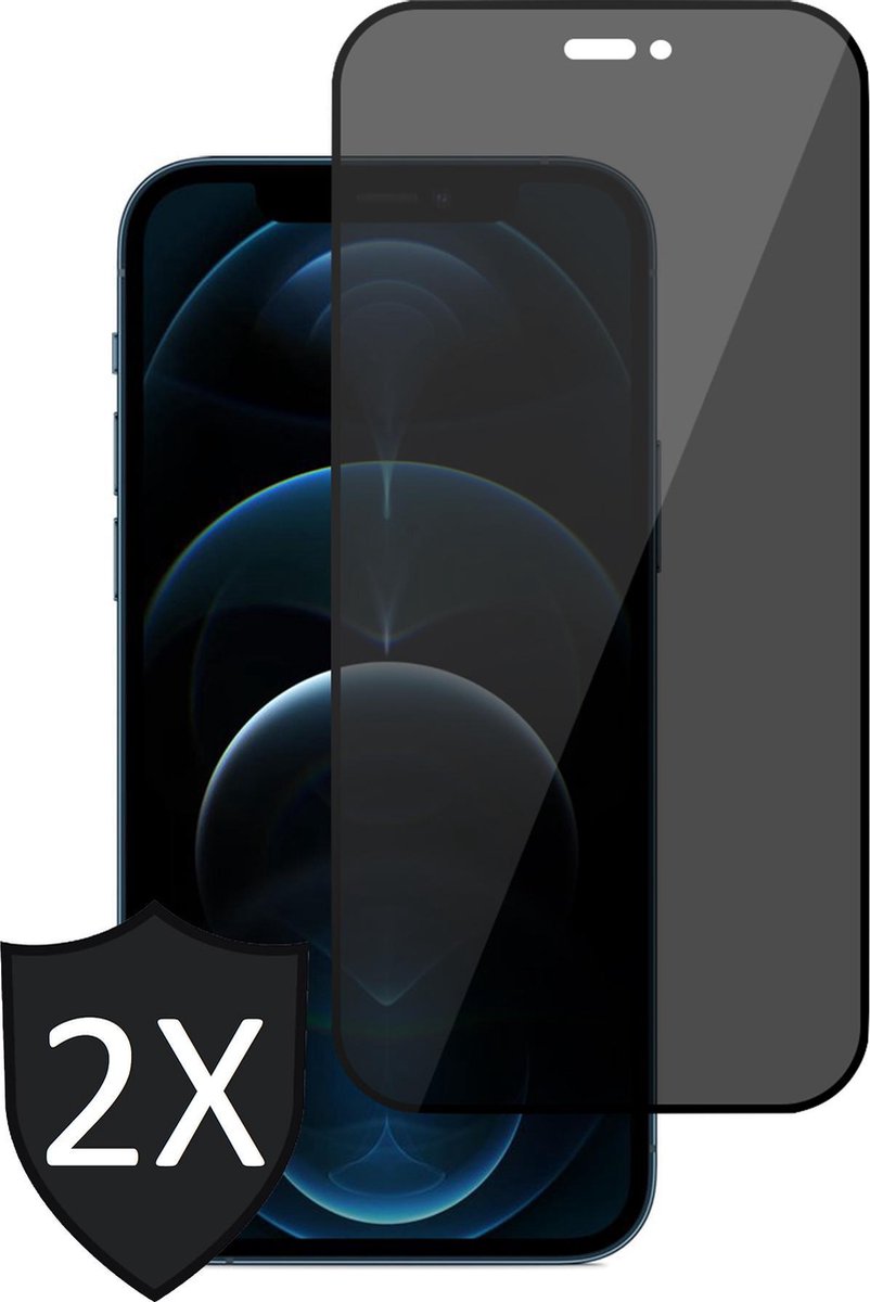 Privacy Screenprotector geschikt voor iPhone 12 Pro - 2x FullGuard Screen Protector