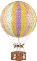 Authentic Models - Luchtballon Jules Vern - Luchtballon decoratie - Kinderkamer decoratie - Regenboog Pastel - Ø 42cm