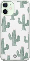 iPhone 12 mini hoesje siliconen - Cactus print | Apple iPhone 12 Mini case | TPU backcover transparant