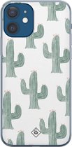 iPhone 12 hoesje siliconen - Cactus print | Apple iPhone 12 case | TPU backcover transparant