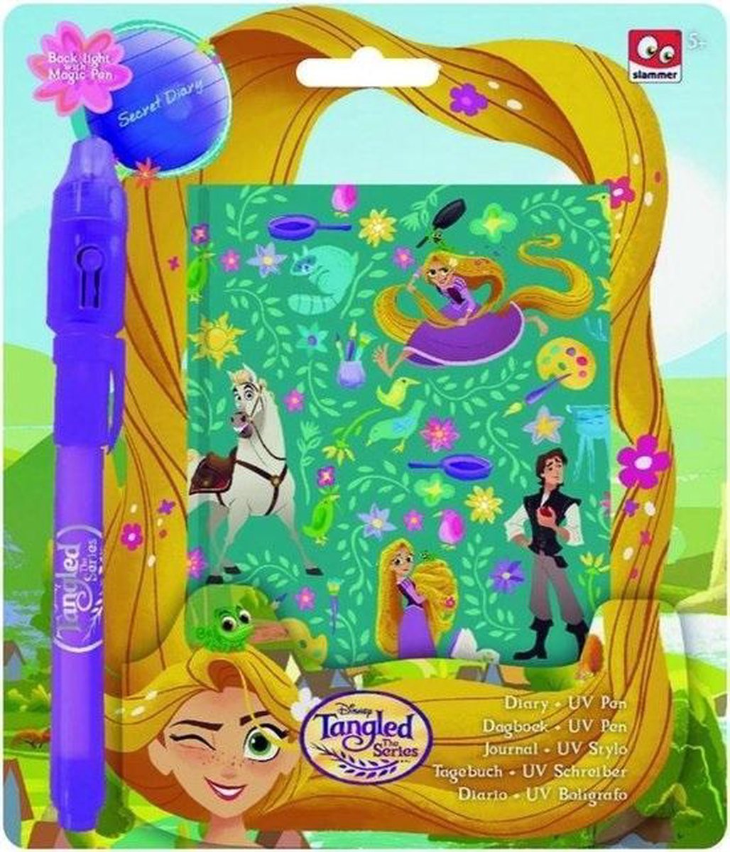 Dagboek rapunzel - prinsessen dagboekje - prinses - paard - met UV pen - geheim dagboek met magische pen - disney tangled the series - Rapunzel