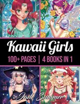 100 Kawaii Girls - Jade Summer (4 books in 1) - Kleurboek voor volwassenen