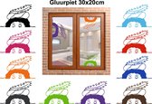 Gluurpieten - 2 stuks - Kleur Fuchsia roze - Zelfklevende herbruikbare sticker (meerdere kleuren leverbaar)