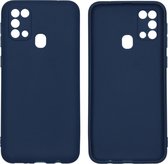 Samsung Galaxy M31 Hoesje Siliconen - iMoshion Color Backcover - Donkerblauw