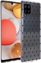 iMoshion Hoesje Geschikt voor Samsung Galaxy A42 Hoesje Siliconen - iMoshion Design hoesje - Transparant / Zwart / Hearts All Over Black