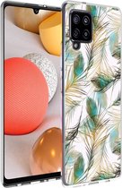 iMoshion Design voor de Samsung Galaxy A42 hoesje - Pauw - Groen / Goud