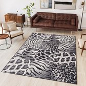 Tapiso Dream Vloerkleed Grijs Tijger Modern Dierenprint Woonkamer Tapijt Maat- 200x300