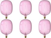 CALEX - LED Lamp 6 Pack - Avesta Quartz - E27 Fitting - Dimbaar - 4W - Warm Wit 2000K - Roze - BSE