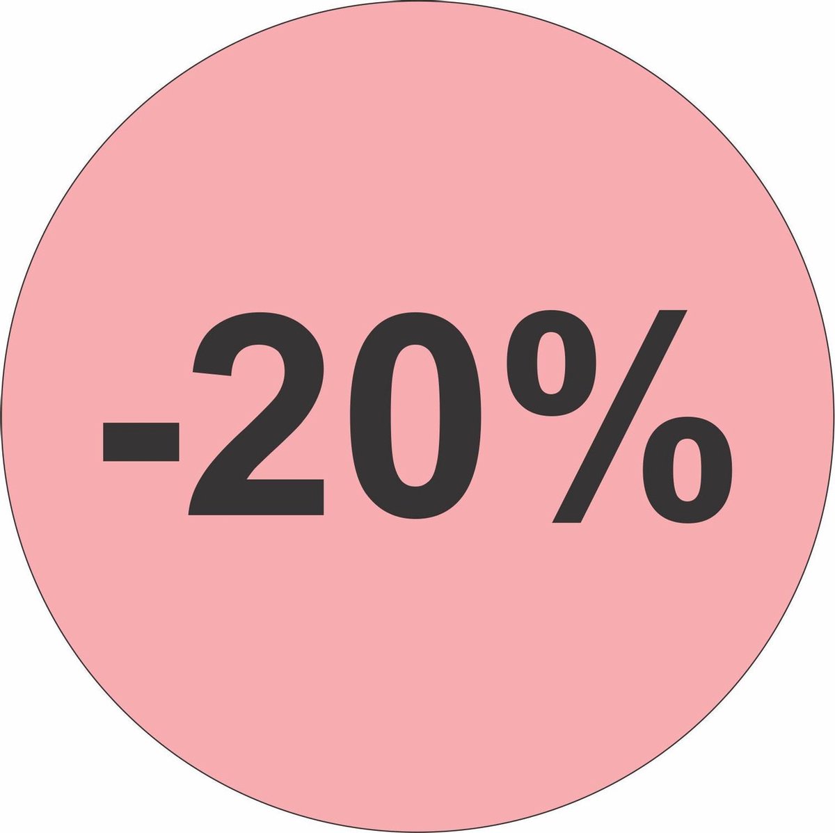 Promotie Stickers - Afprijs Stickers - -20% korting Sticker - Solden Stickers - 25 mm Roos - 500 st/rol
