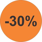 Promotie Stickers - Afprijs Stickers - -30% korting Sticker - Solden Stickers - 20 mm Oranje - 750 st/rol