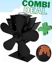 COMBI DEAL!! , Houtkachel ventilator, Ecofan , bespaar 18% houtverbruik! Warmte aangedreven haardventilator, ook voor pelletkachels en gaskachels