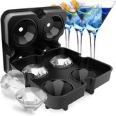 Diamant IJsblokjes vorm - Diamond Ice Cubes - Silicone - Zwart