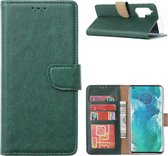 Hoesje geschikt voor Moto Edge Plus Telefoonhoesje - Hoesje geschikt voor Motorola Edge+ Booktype cover walletcase met pasjes - Groen