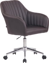Bureaustoel - Fauteuil - Design - In hoogte verstelbaar - Kunstleer - Bruin - 58x62x95 cm