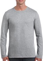 Basic heren t-shirt grijs met lange mouwen - Herenkleding - herenshirt met lange mouw M