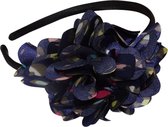 Jessidress Haarband Haar diadeem met een grote bloem - Donker Blauw