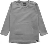 Pocket longsleeve gemeleerd grijs / (rounded back)