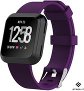 Siliconen Smartwatch bandje - Geschikt voor Fitbit Versa / Versa 2 silicone band - donkerpaars - Strap-it Horlogeband / Polsband / Armband - Maat: Maat S