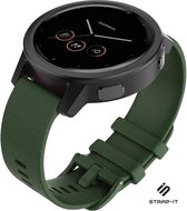 Siliconen Smartwatch bandje - Geschikt voor  Garmin Vivomove 3s silicone band - 39mm - legergroen - Strap-it Horlogeband / Polsband / Armband